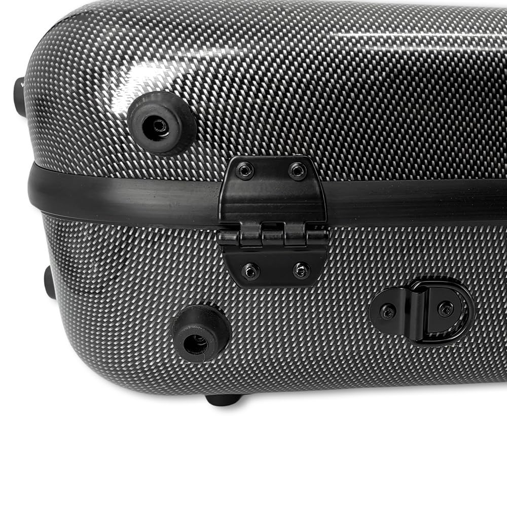 Premium 15-17 Inch Carbon Fiber Viola Case with Adjustable Neck Strap & Sheet Music Pocket - Durable Black Violin Case for Professional Musicians & Students - Perfect for Travel, Performances & Music Lessons