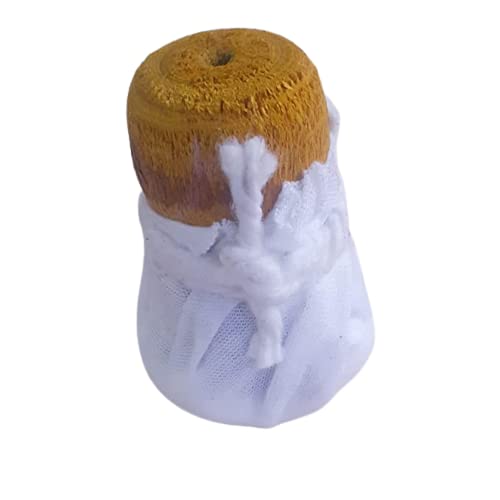 PGD Traditional Wooden Oil Spreader Brush for Dosa & Tawa Pans - Natural Wood with White Cloth - Pack of 4 - Perfect for Indian Cooking, Pancakes & Griddle Baking