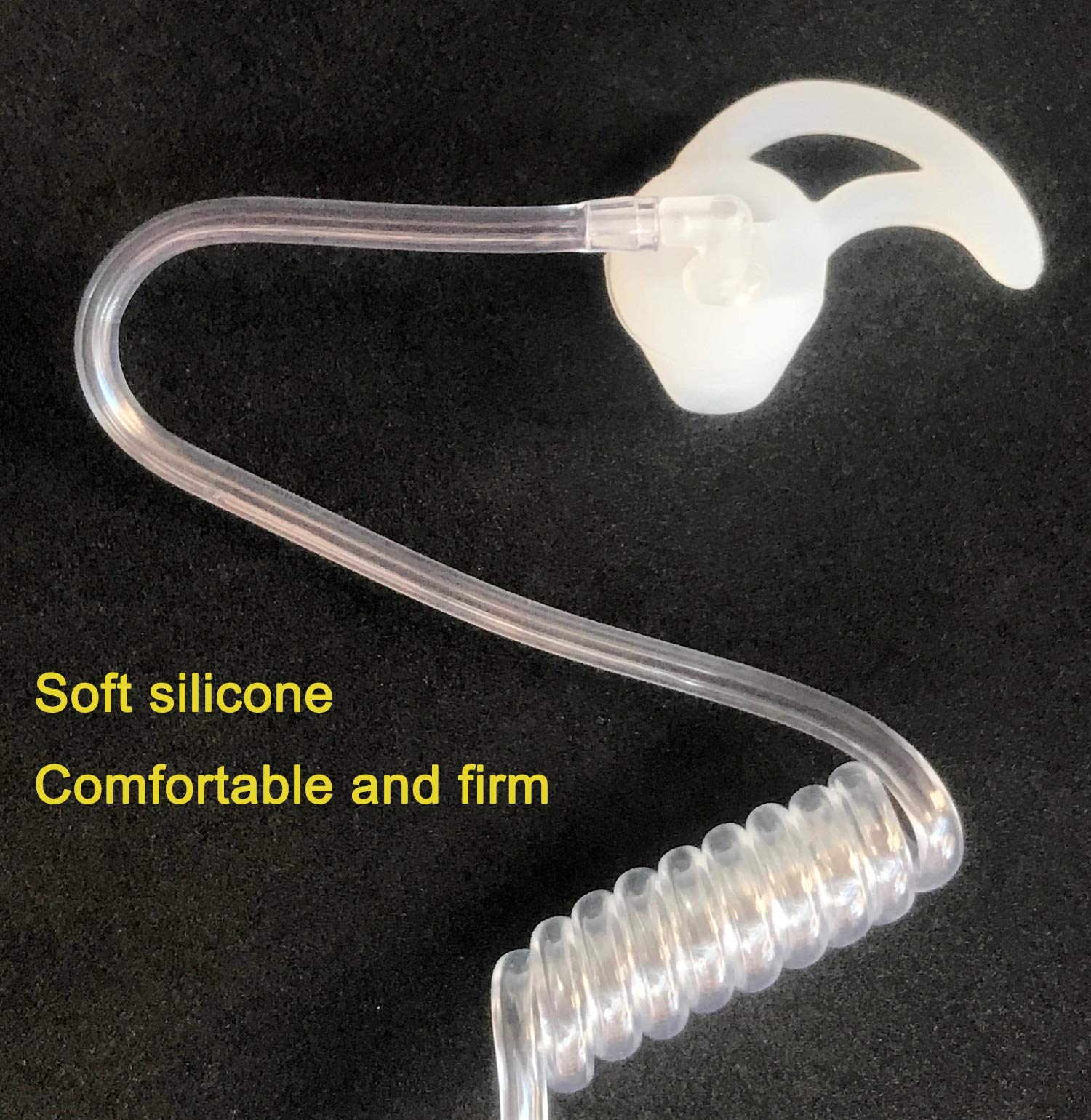 Premium Silicone Fin Ear Mold for Two-Way Radio Earpiece Replacement - Surveillance & Police Headset Earbud Tips (2 Pairs - Large & Small Sizes) | Secure Fit for Law Enforcement, Security & Communication Professionals