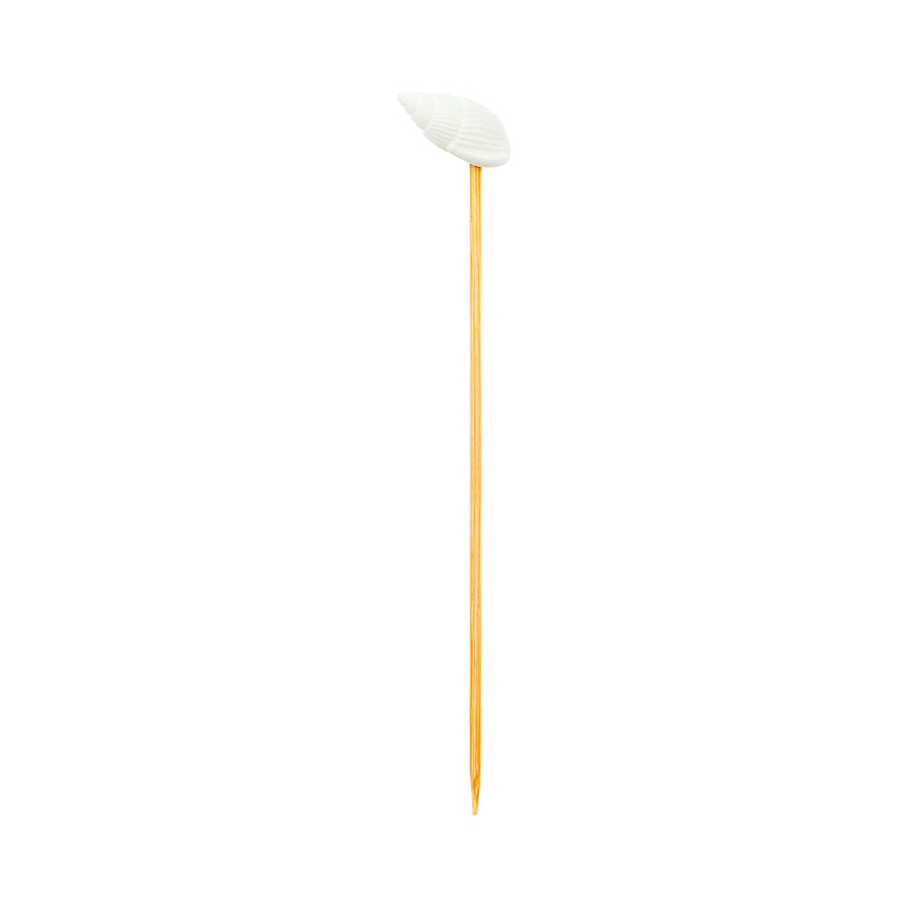 Restaurantware 1000-Pack 4 Inch Bamboo Cocktail Picks - Durable Conch Shell Skewers for Themed Parties, Birthday Events, Restaurant & Office Supplies | Perfect for Seafood Appetizers, Tropical Drinks & Beach-Themed Decorations