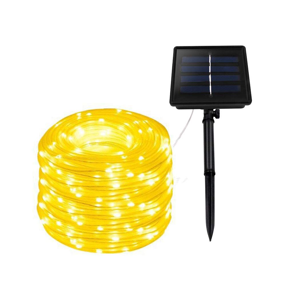 XUNATA 23FT Solar Rope Lights with 50 LED, 8 Lighting Modes, Waterproof Copper Wire - Outdoor Solar String Lights for Garden, Patio, Yard, Deck, Parties (Warm White) | Perfect for Wedding, Christmas, Halloween Decorations & Backyard Lighting