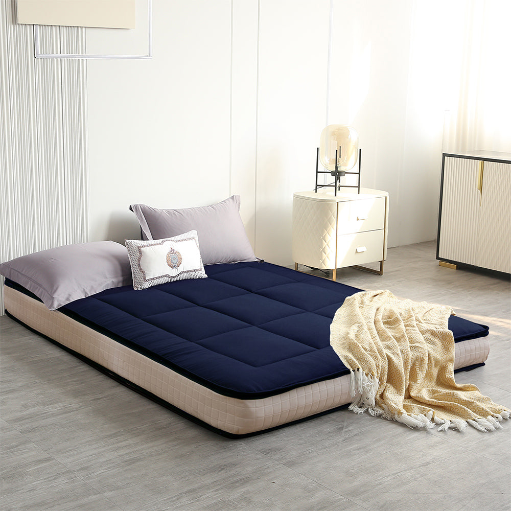SereneComfort Premium FeatherTouch 6-Inch Futon Mattress - Navy Blue - Ultra Soft & Supportive for Couches, Daybeds & Guest Rooms - Perfect for Small Spaces, Apartments & Dorm Rooms