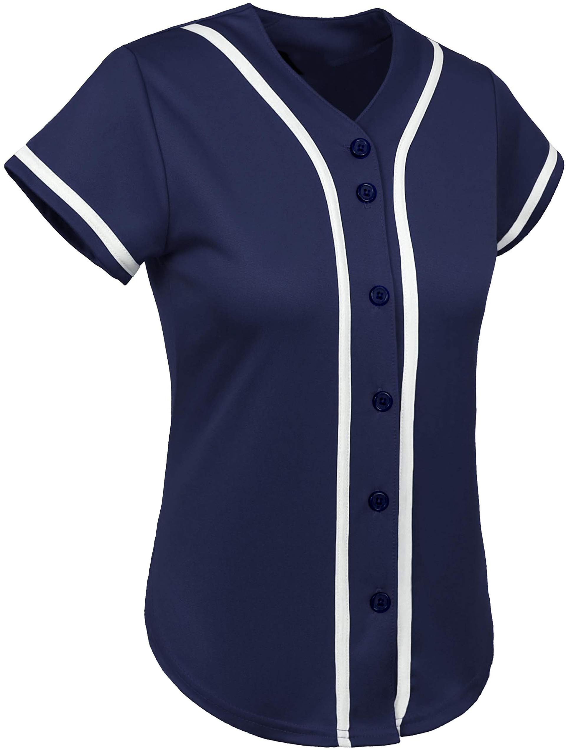 Women's Baseball Jersey - Blank Button Down Softball Jersey, Hip Hop Hipster Short Sleeve Sports Uniform for Casual Wear, Team Sports & Street Fashion