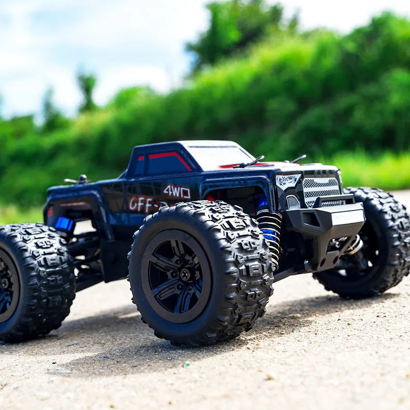 JJRC C8811 1/20 Scale RC Car - 4WD High Speed 40km/h Off Road Climbing Truck with Brushless Motor, LED Lights (Black/Red) - Ready to Run for Outdoor Racing & Backyard Adventure