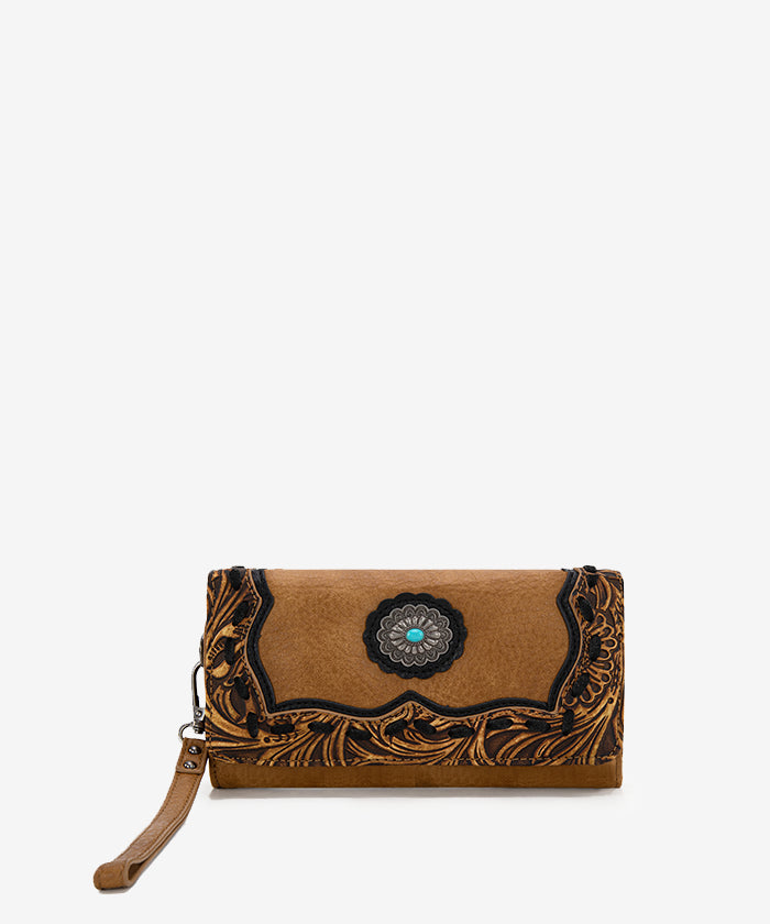 Trinity Ranch Floral Tooled Concealed Carry Tote Bag Set - Stylish Leather Purse with Hidden Gun Compartment for Women | Perfect for Everyday Carry, Travel & Outdoor Adventures