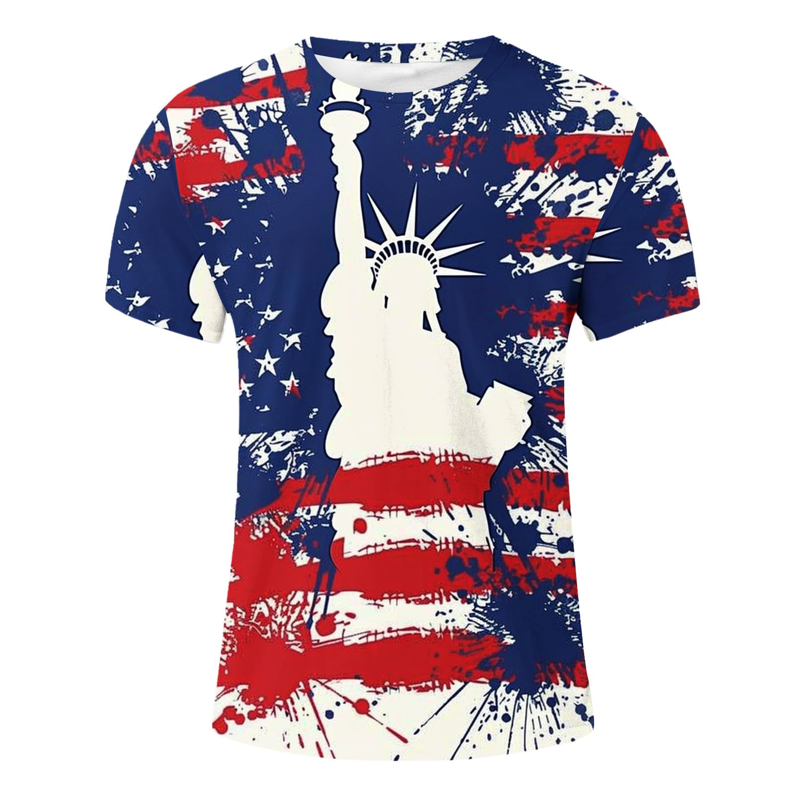 4th of July Patriotic T-Shirts for Men - American Flag Graphic Tees, Short Sleeve Summer Shirts, Casual Blouse Tops 2024 - Perfect for Independence Day Celebrations, BBQs & Fireworks Events