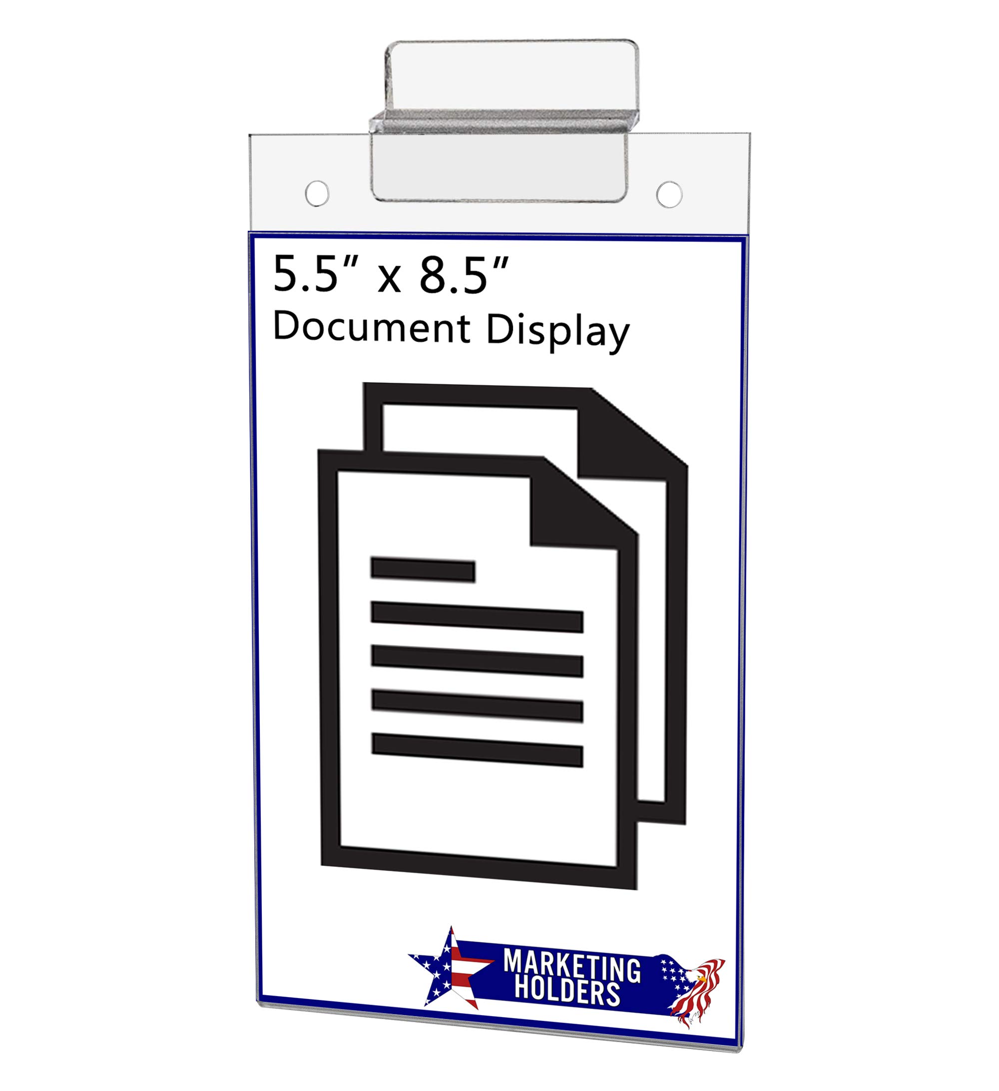 10 Pack Clear Acrylic Slatwall Sign Holders for 5.5x8.5