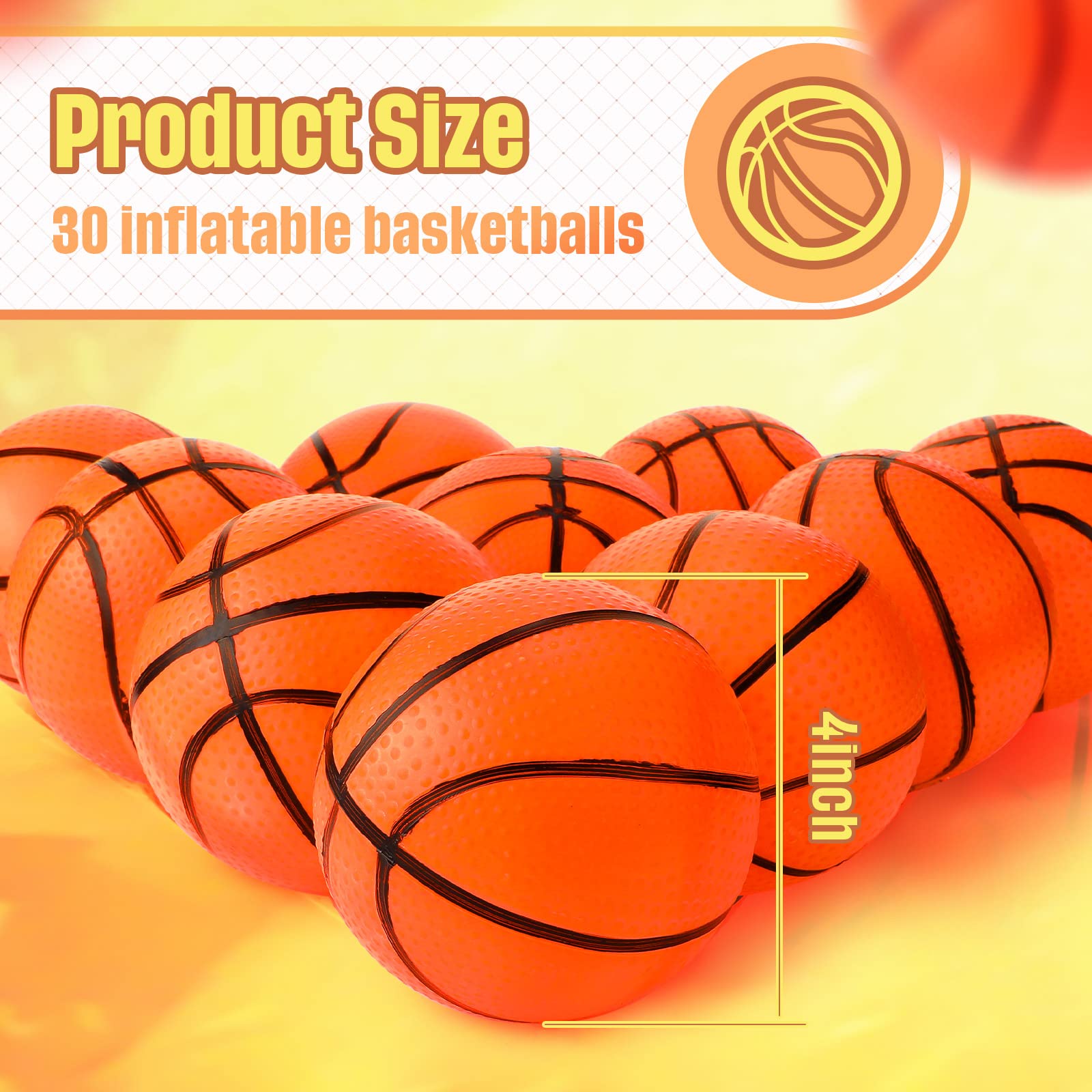 Mini Inflatable Basketballs 4 Inch - Kids Sports Toys for Pool & Beach Games