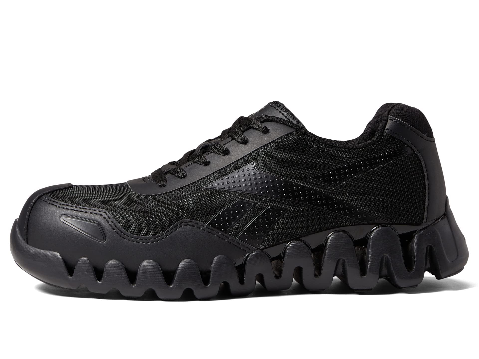 Reebok Men's RB3019 Zig Pulse Composite Toe Work Safety Shoes - Black | Slip Resistant & Comfortable for Construction, Warehouse & Industrial Work