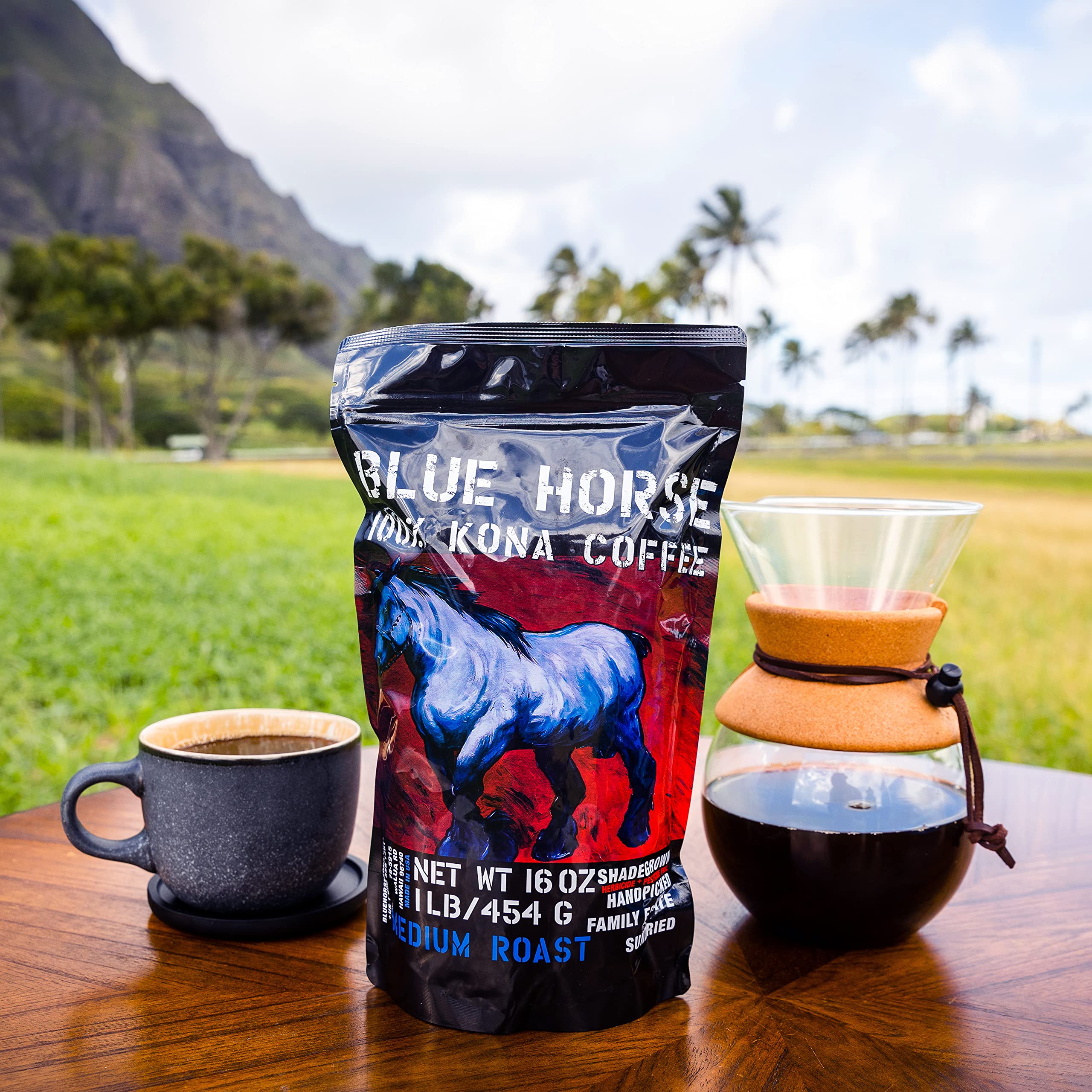 Premium 100% Kona Coffee 2-Pack - Medium & Dark Roast Whole Bean Coffee (16oz Each) - Authentic Hawaiian Coffee for Home Brewing, Gifts & Office Use