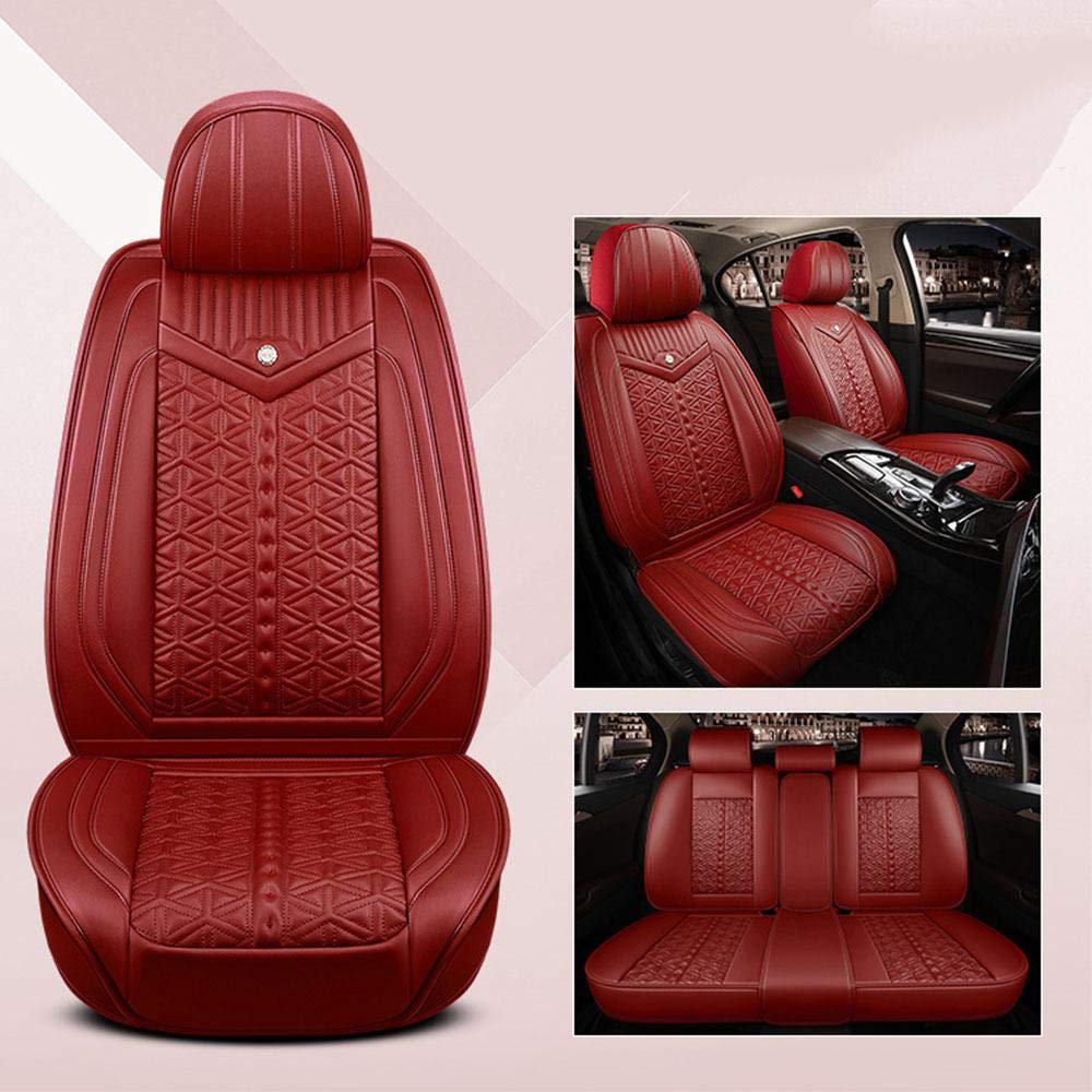 Zswpyq Waterproof Leather Car Seat Covers Full Set (5-Piece) - Universal Fit for Sedan, SUV, Truck & Hatchback | All-Season Protection & Durability | Perfect for Daily Commute, Road Trips & Family Travel