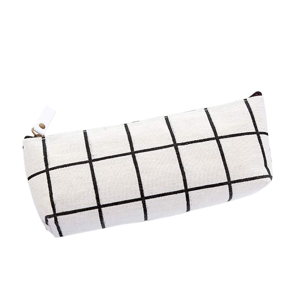 BENBOR Canvas Pencil Pouch - Stylish Student Pen Case for School & Office - White