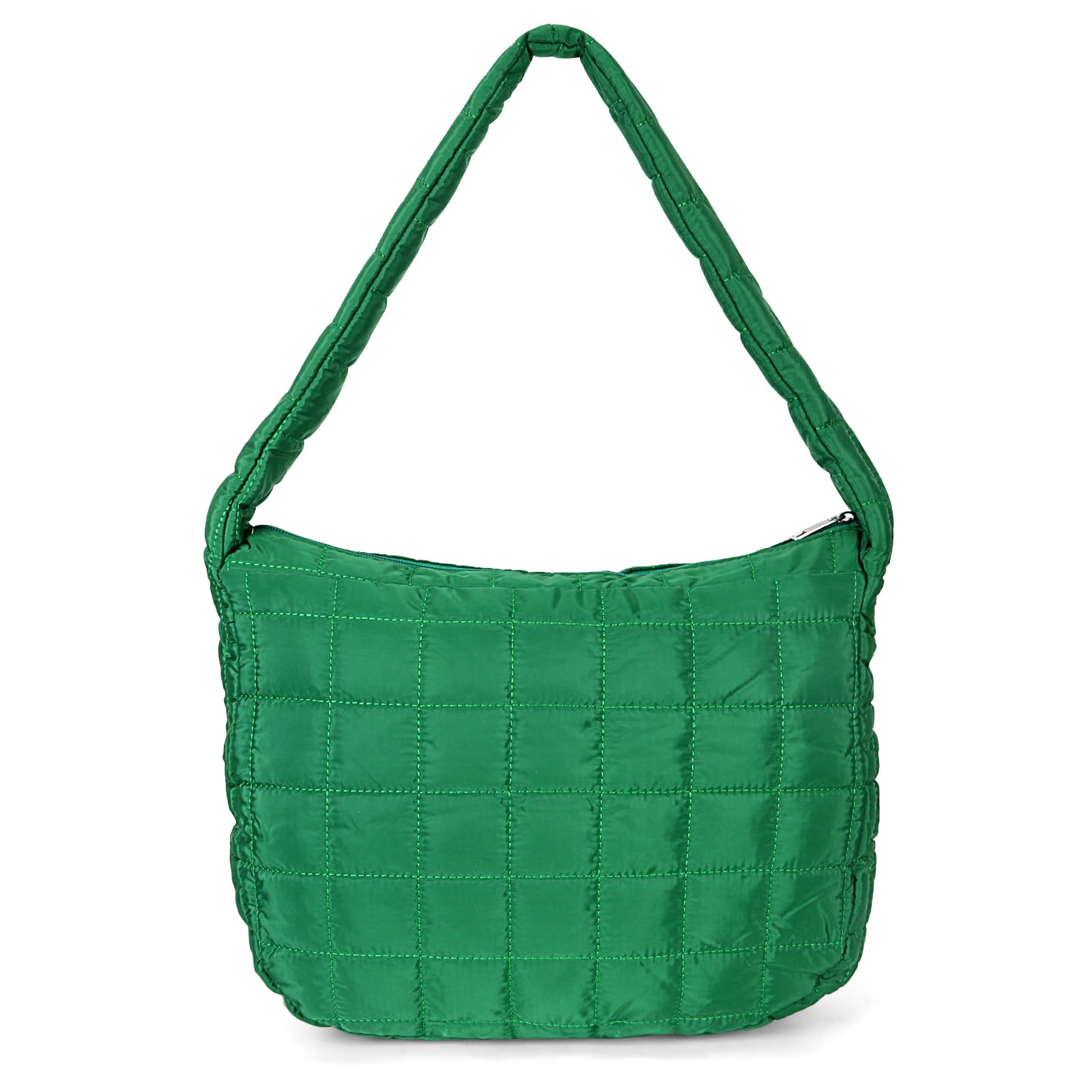 JingyuKJ Quilted Puffer Tote Bag for Women - Large Capacity Lightweight Crossbody Bag with Zip Closure, Down Cotton Padded Handbag | Perfect for Work, Travel & Daily Use