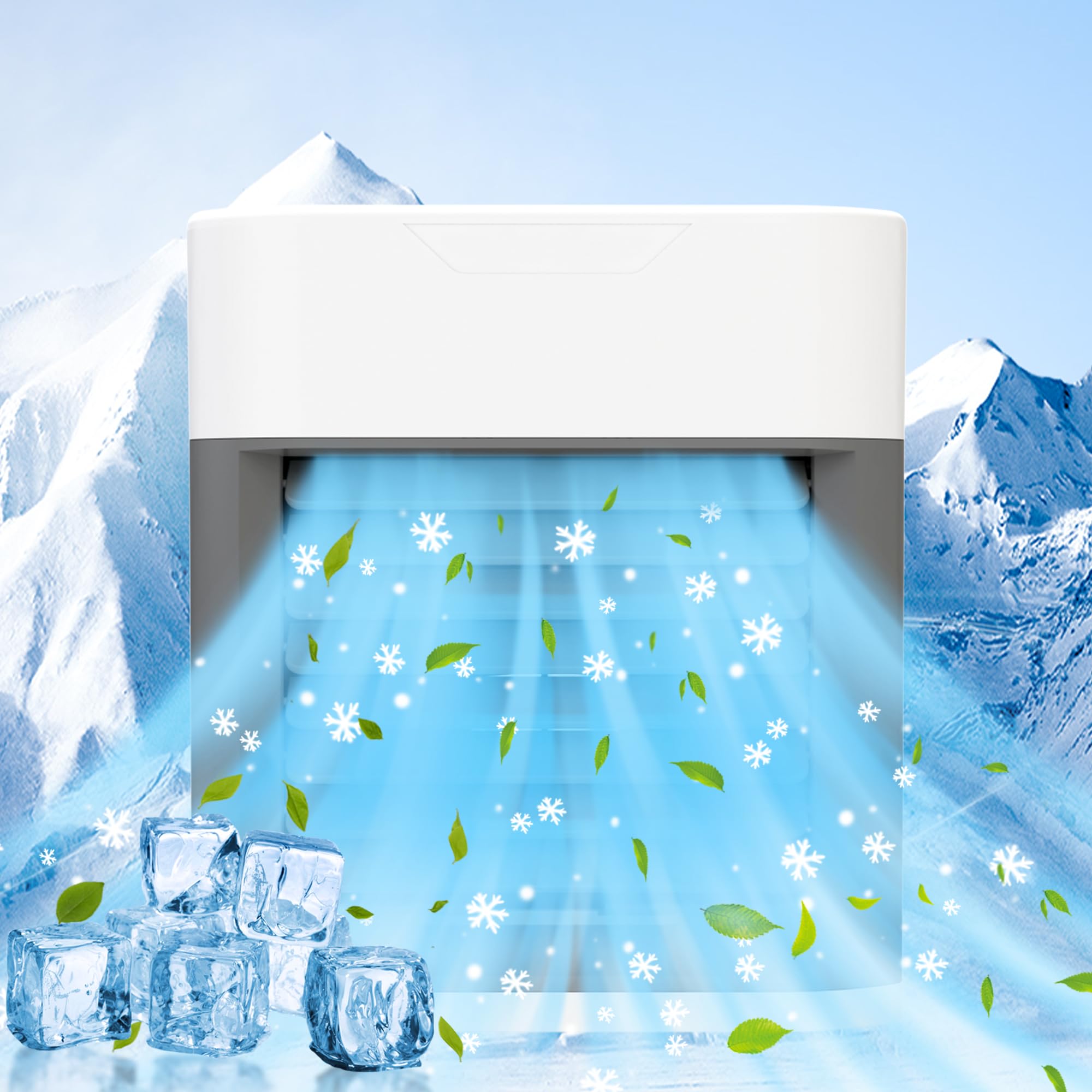 Upgraded 3-in-1 Portable Air Conditioner with 3 Speed Settings - Personal Mini Evaporative Air Cooler for Small Rooms, Bedroom, Office & Home Use (Model New-L01) | Perfect for Summer Cooling, Hot Weather Relief & Indoor Comfort