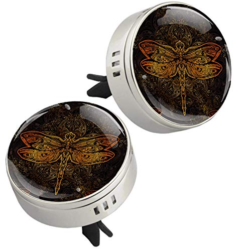 Dragonfly Mandala Car Air Freshener Vent Clip - Silver Aromatherapy Diffuser for Fresh Car Scent | Perfect for Cars, Trucks & SUVs