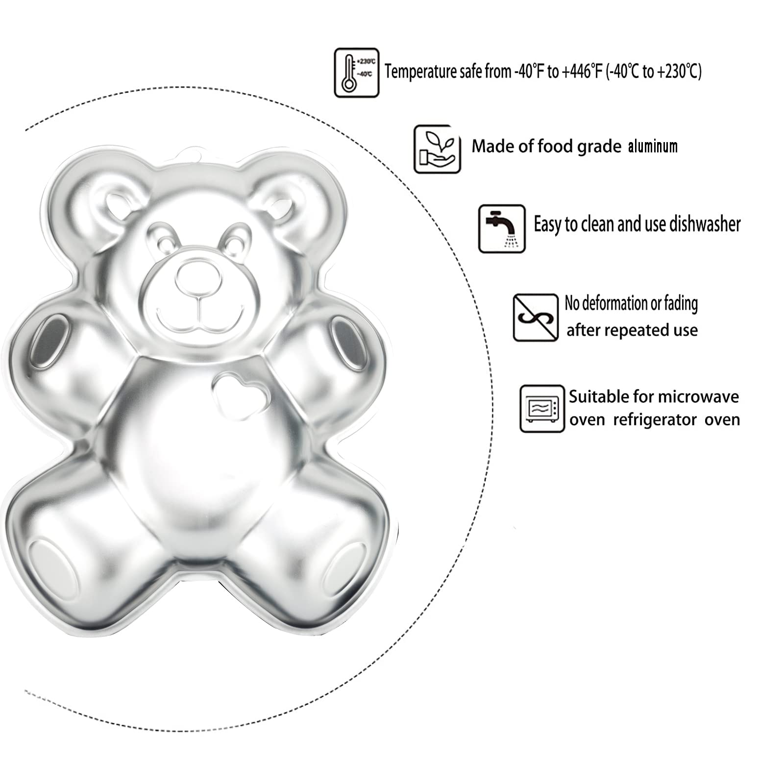 3D Animal Cake Pan Set - Bear, Panda & Teddy Bear Shaped Aluminum Cake Molds for DIY Birthday Cakes - Perfect for Kids Parties, Baby Showers & Special Occasions
