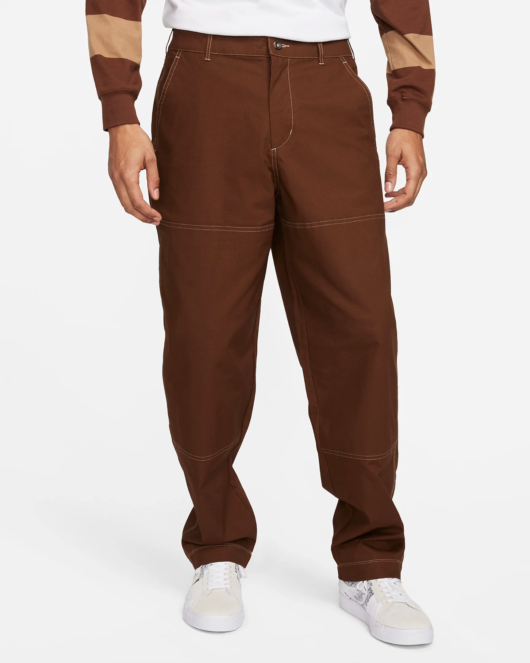Nike SB Double Knee Pants for Men - Cacao Wow Color - Skateboarding & Streetwear Durable Work Pants for Active Lifestyle