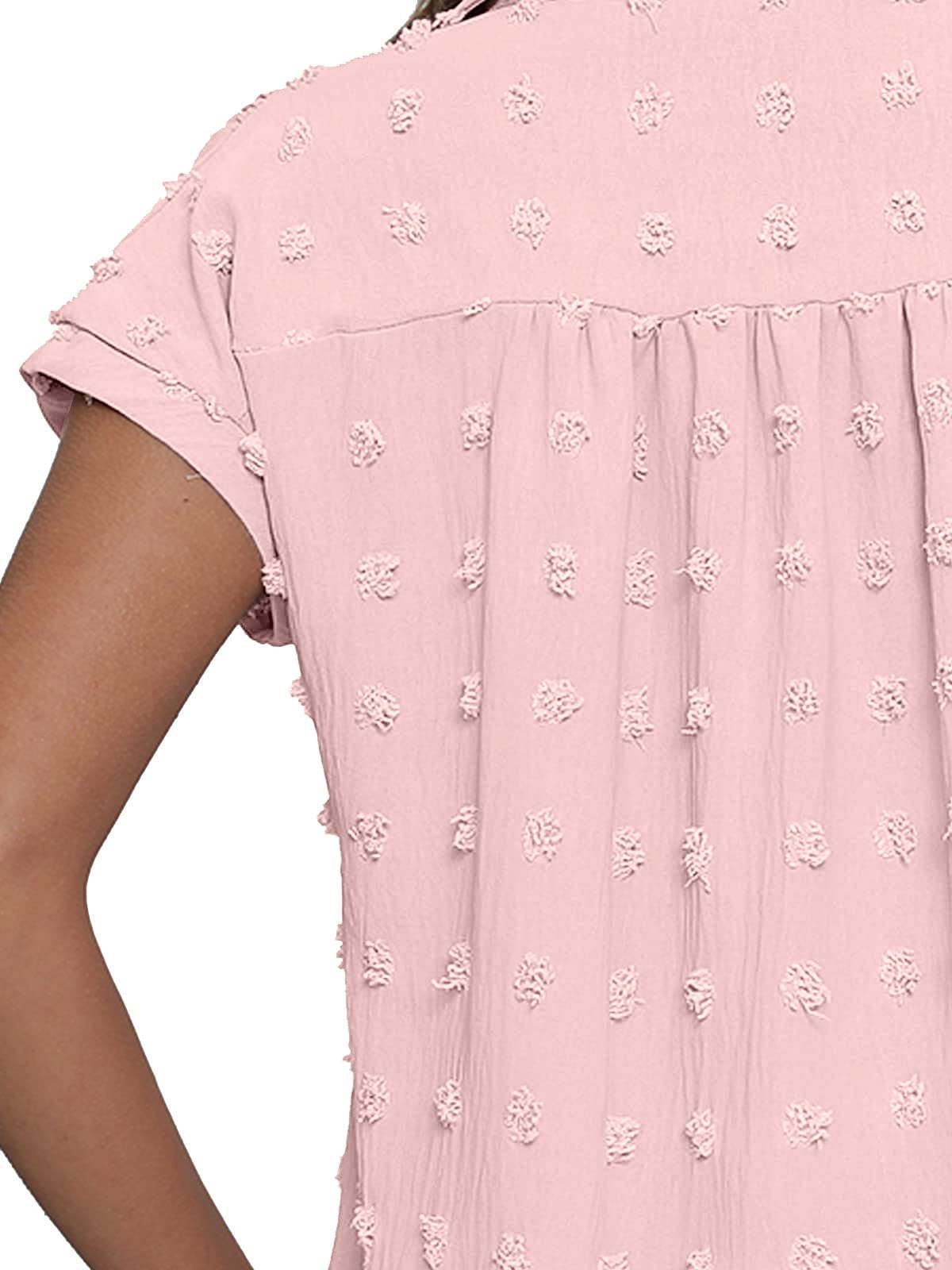 BOTHENIAL Women's White Button Down Shirt - Chiffon Blouse for Work & Casual Wear | Summer Short Sleeve Tops for Office, Date Night & Outdoor Events