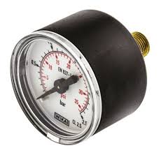 50mm Black Steel Dry Fill Pressure Gauge 1/4