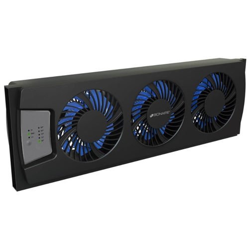 Bionaire Thin Window Fan with Comfort Control Thermostat - 3 Speed Settings, Quiet Operation, Energy Efficient Cooling for Home & Office - BWF0522E-BU Black (Ideal for Bedrooms, Living Rooms & Small Spaces)