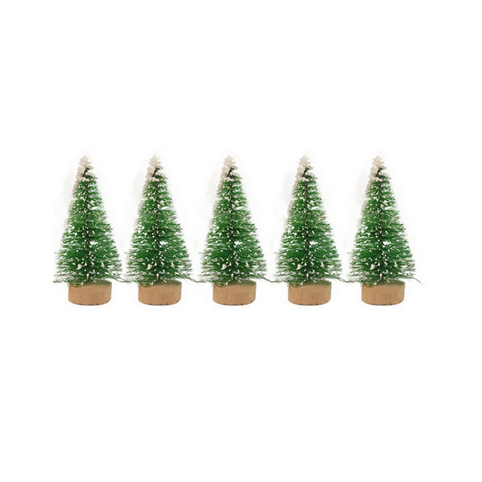 12Pcs Mini Christmas Tree Decorations - DIY Pine Tree Ornaments for Home, Table, Xmas Party (6.5cm, 5pcs Grass Green) | Perfect for Holiday Centerpieces, Gift Wrapping & Festive Home Decor