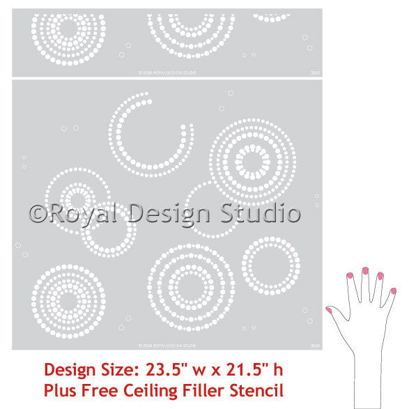 Circling Allover Stencil - Reusable DIY Craft Stencils for Painting, Scrapbooking & Home Decor | Perfect for Wall Art, Furniture, Fabric & Wood Projects
