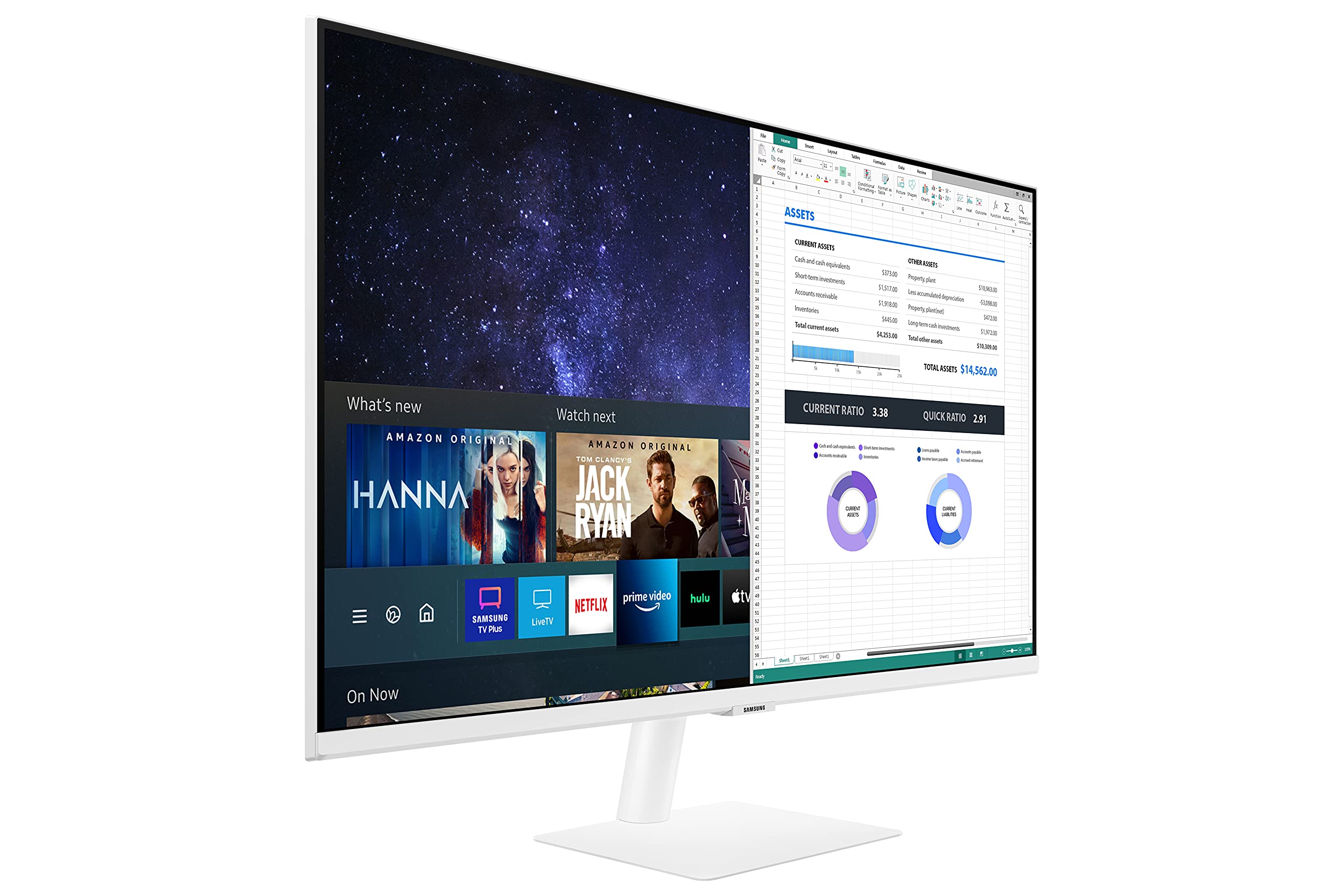 SAMSUNG 27-Inch FHD Smart Monitor with Streaming TV - LS27AM501NNXZA (2021 Model) for Home Office, Gaming & Entertainment