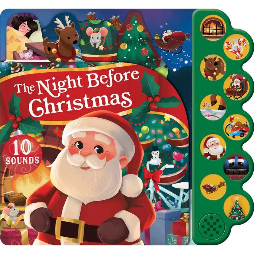Night Before Christmas 10 Button Sound Book by Clement C. Moore - Interactive Christmas Storybook for Kids with Sound Effects - Perfect for Holiday Reading, Bedtime Stories & Christmas Eve Traditions