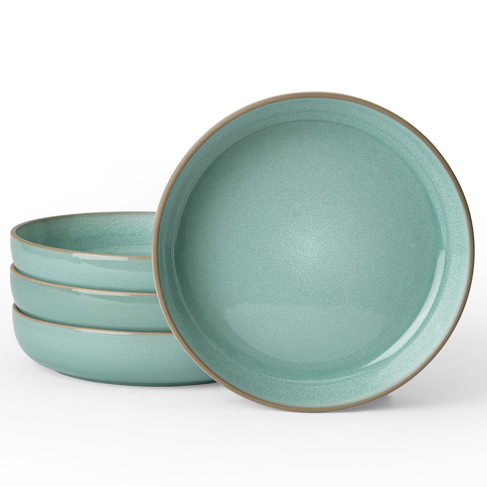 Famiware 4-Piece Nature Pasta Bowl Set - 8.5 Inch Ceramic Salad Bowls for Serving, Kitchen & Dining | Microwave & Dishwasher Safe | Perfect for Pasta, Salad, Soup & Desserts | Verdure Collection