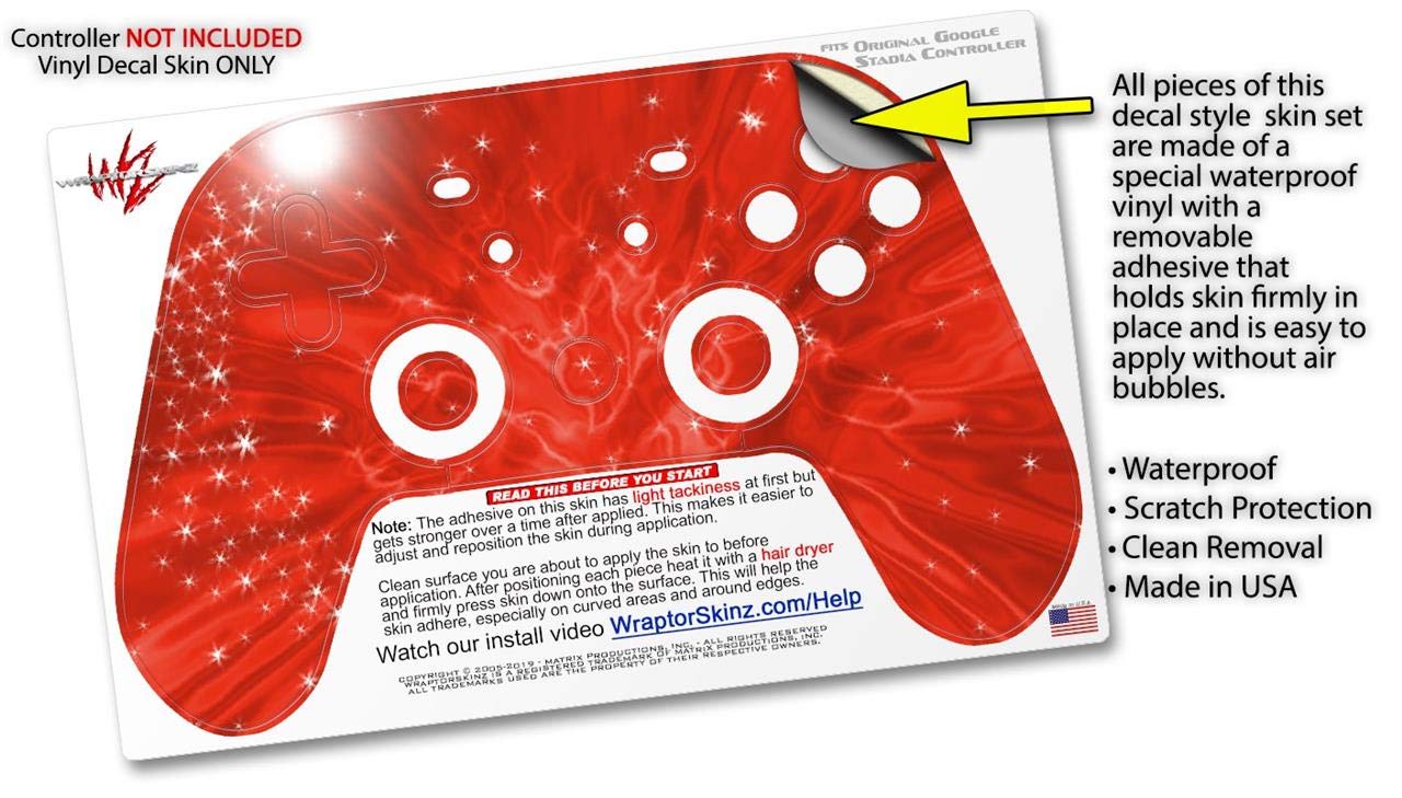 Stadia Controller Skin Decal Wrap - Stardust Red | Gaming Protection