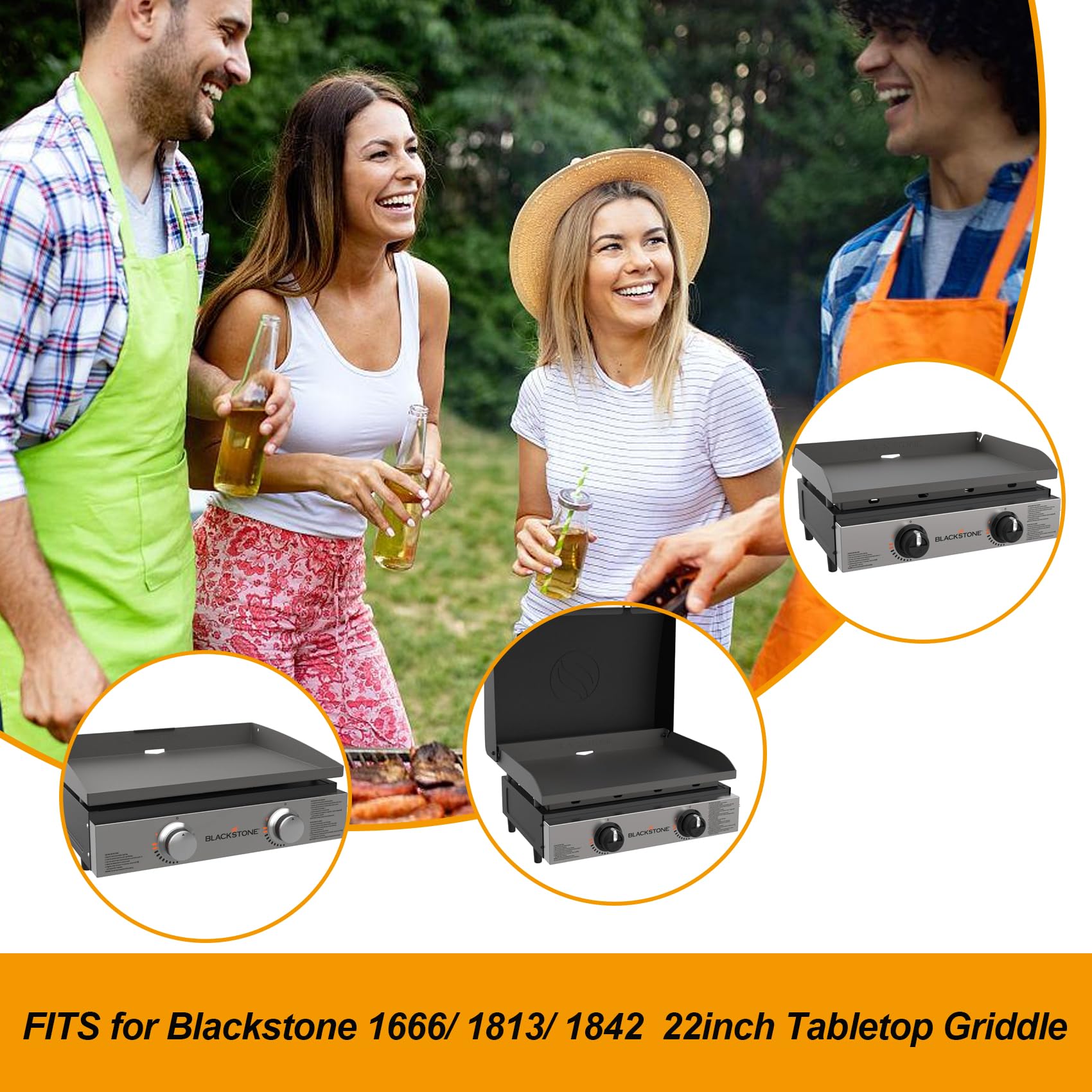 Blackstone 22-Inch Tabletop Grill Griddle Replacement Burner Control Valve with Gas Rail - Compatible with Models 1666, 1813, 1842 - Perfect for Outdoor Cooking, Camping & Backyard BBQs