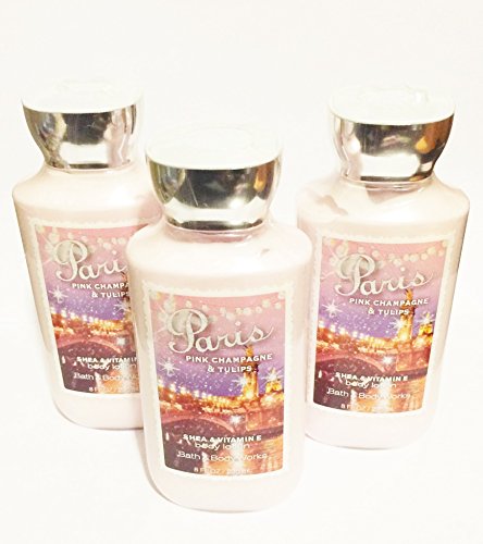 Bath & Body Works Paris Pink Champagne & Tulips Body Lotion - 3 Pack Moisturizing Lotion for Women, Floral Scented Hand & Body Cream - Perfect for Daily Hydration, Gift Sets & Spa Days
