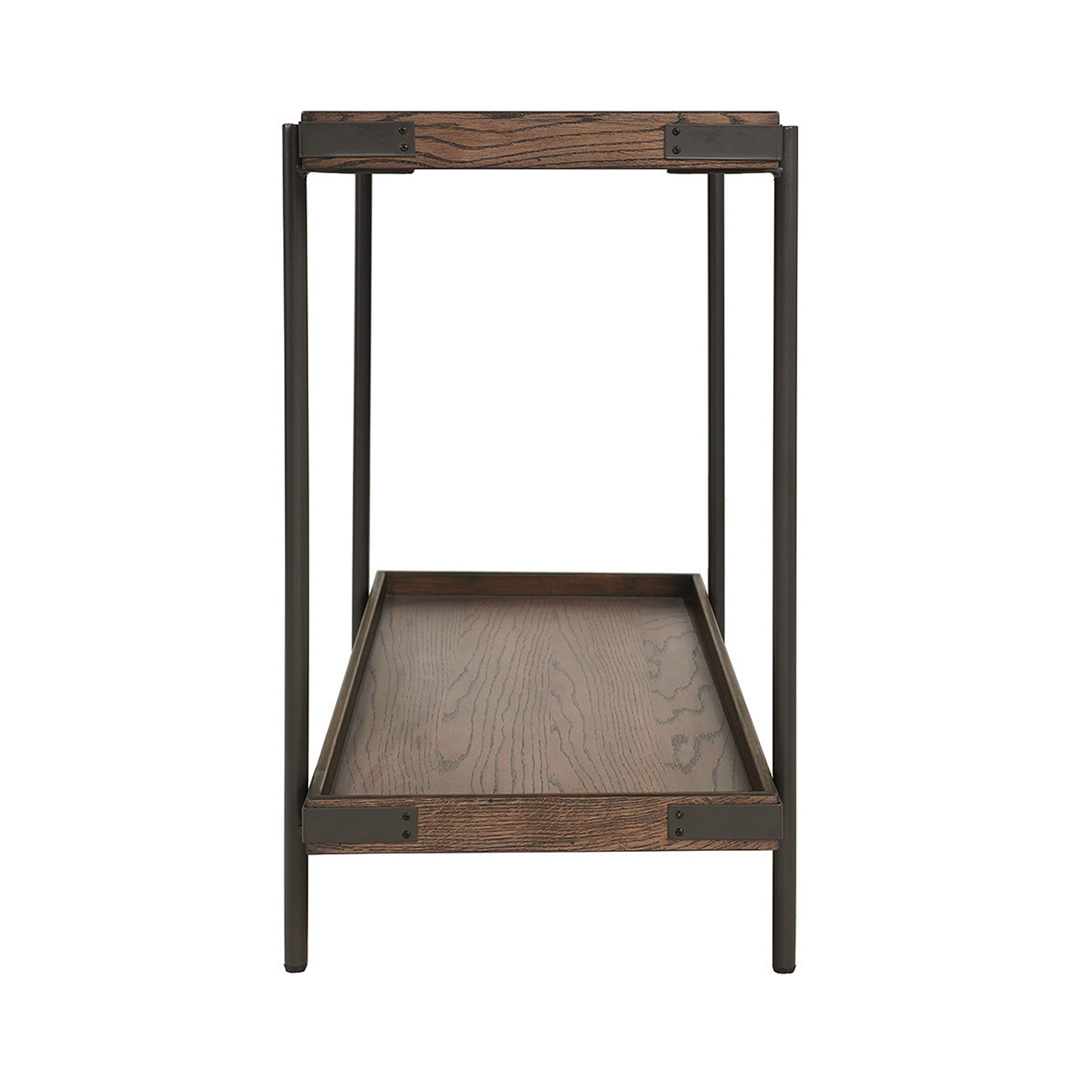 Kyra 4-Piece Oak & Metal Living Room Set with Coffee Table - Perfect for Small Spaces