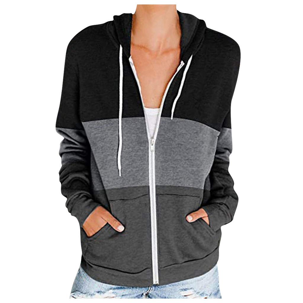Women's Hooded Zip-Up Sweatshirt Jacket with Full Sleeves & Pockets - Cozy Long Hoodie for Casual Wear, Outdoor Activities & Layering in Cold Weather