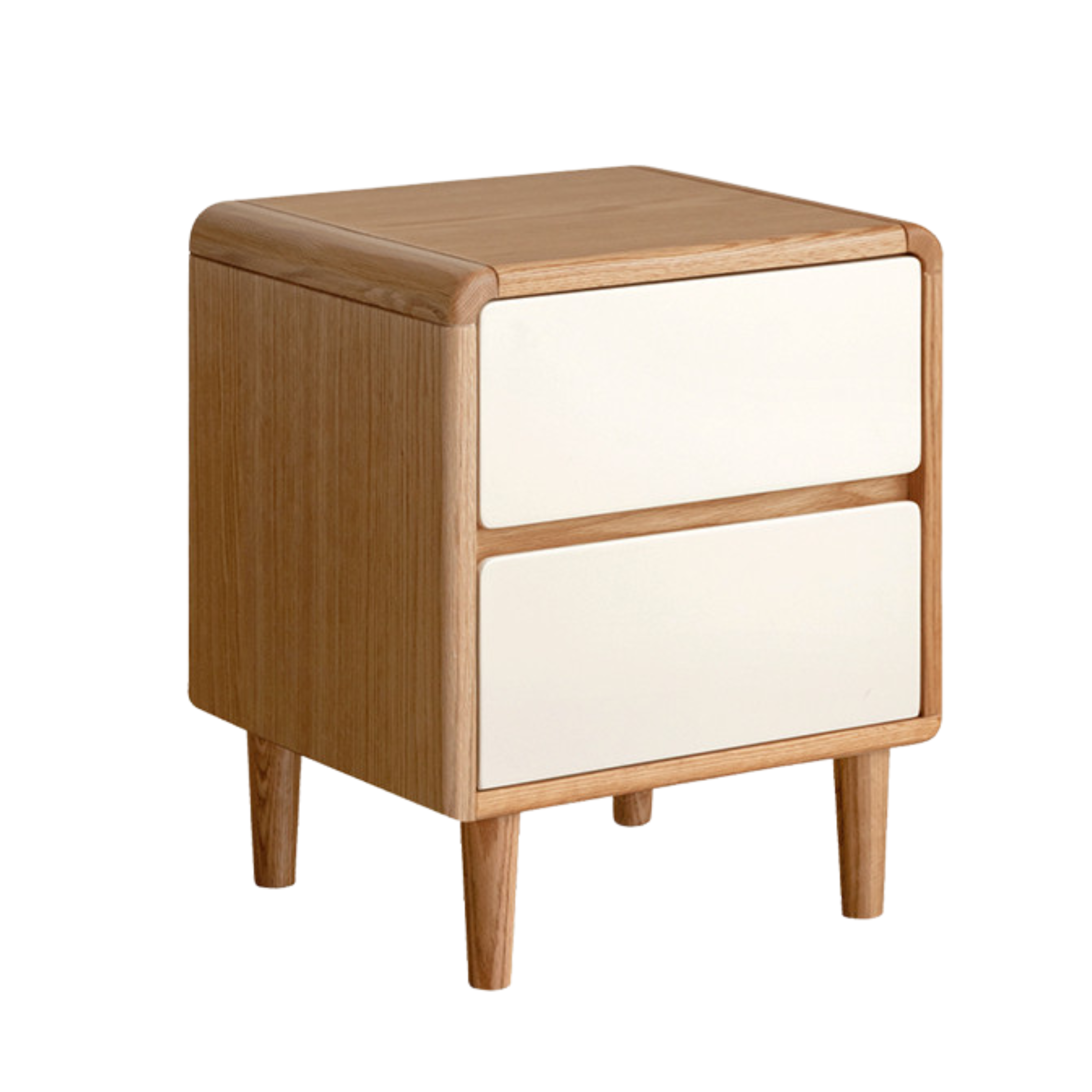 Solid Oak Wood Nightstand - Bedside Table with Drawer for Bedroom Furniture, Perfect for Storage and Decor