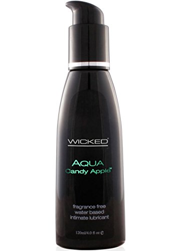 Wicked Sensual Care Collection Aqua Water-Based Lubricant - 4 Oz Candy Apple Flavor | Long-Lasting Personal Lubricant for Couples & Intimate Moments | Smooth & Silky Feel for Enhanced Pleasure