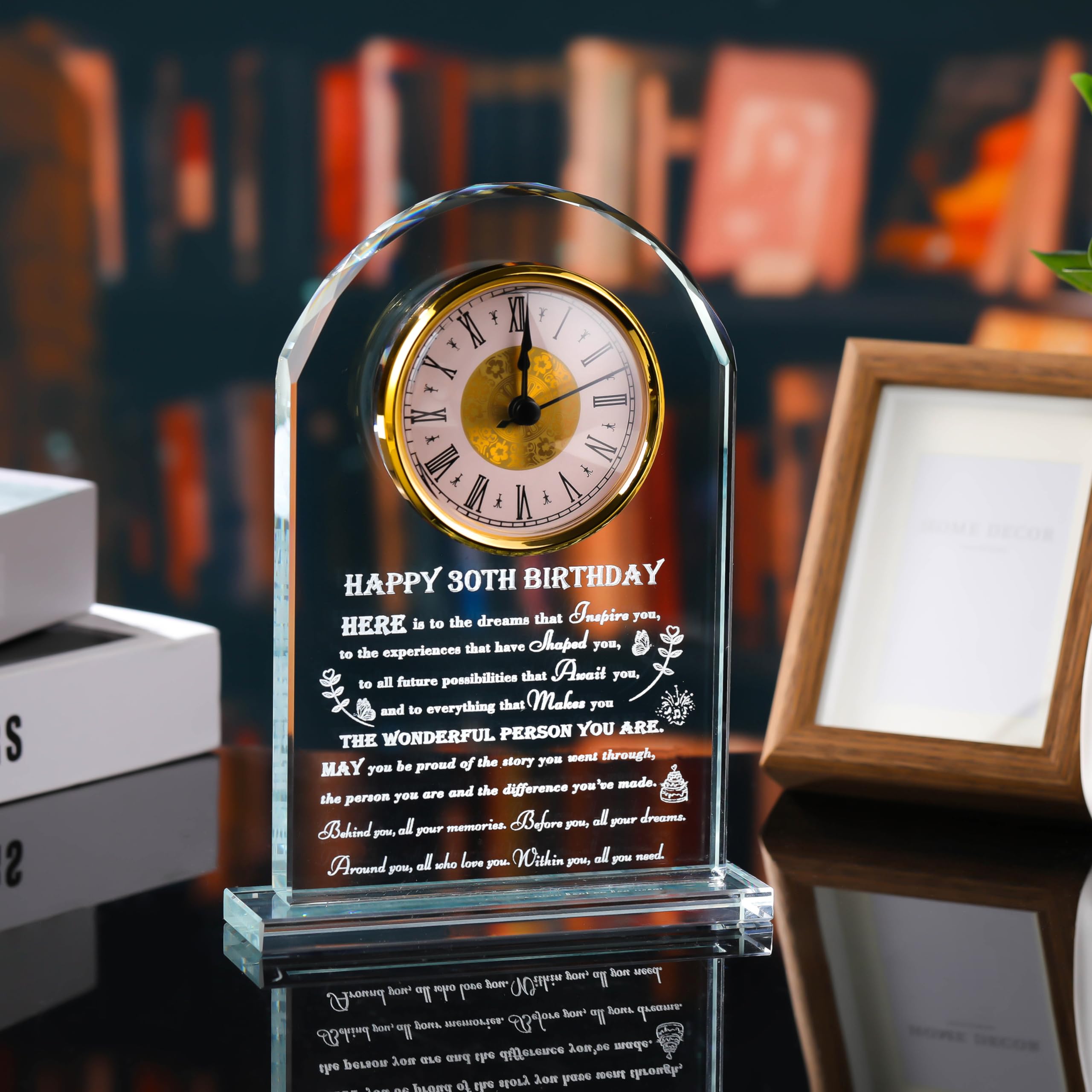 Personalized 30th Birthday Crystal Clock Gift for Women & Men - Custom 1994 Engraved 80-Year-Old Birthday Present - Unique Birthday Gift Ideas for Mom, Dad, Her & Him - Perfect for Anniversary, Retirement & Milestone Celebrations