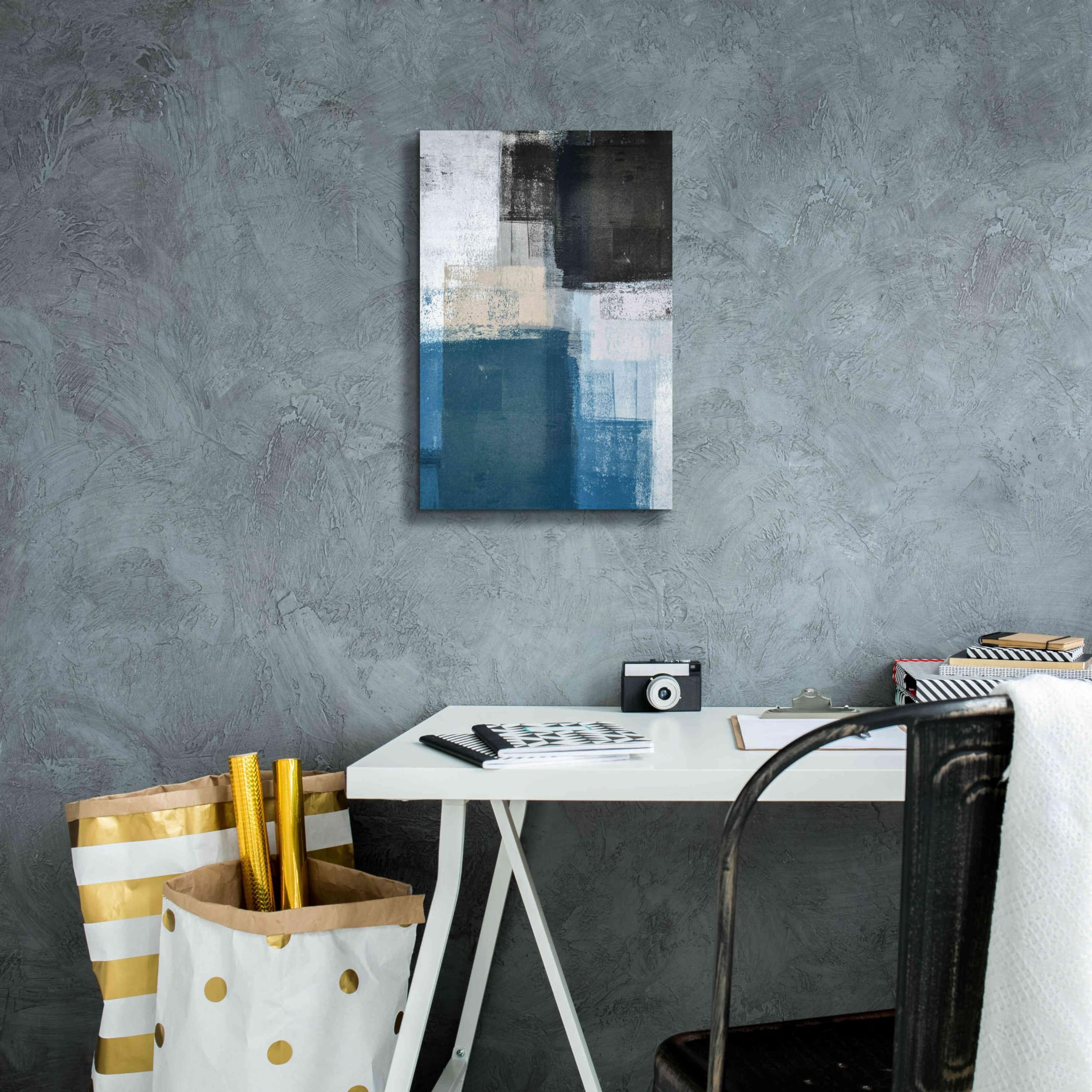 Abstract Blue II Giclee Canvas Wall Art by Incado - 12x18 Inches Modern Graffiti Painting for Living Room, Bedroom & Office Decor