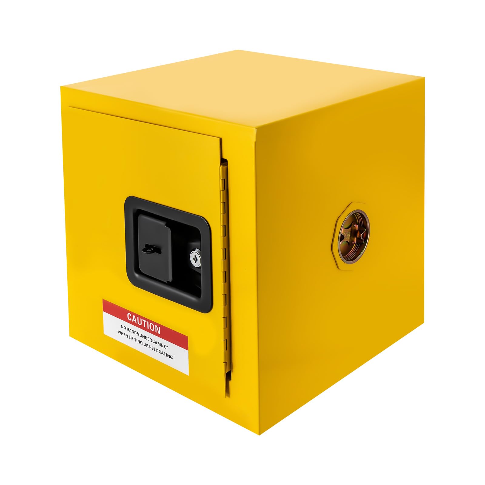 Flammable Liquid Storage Cabinet - 2 Gallon Fireproof Safety Cabinet for Hazardous Chemicals, Leak-Proof Manual Door Design, Cold Rolled Steel Construction, OSHA Compliant Yellow Safety Cabinet for Garage, Workshop & Industrial Use