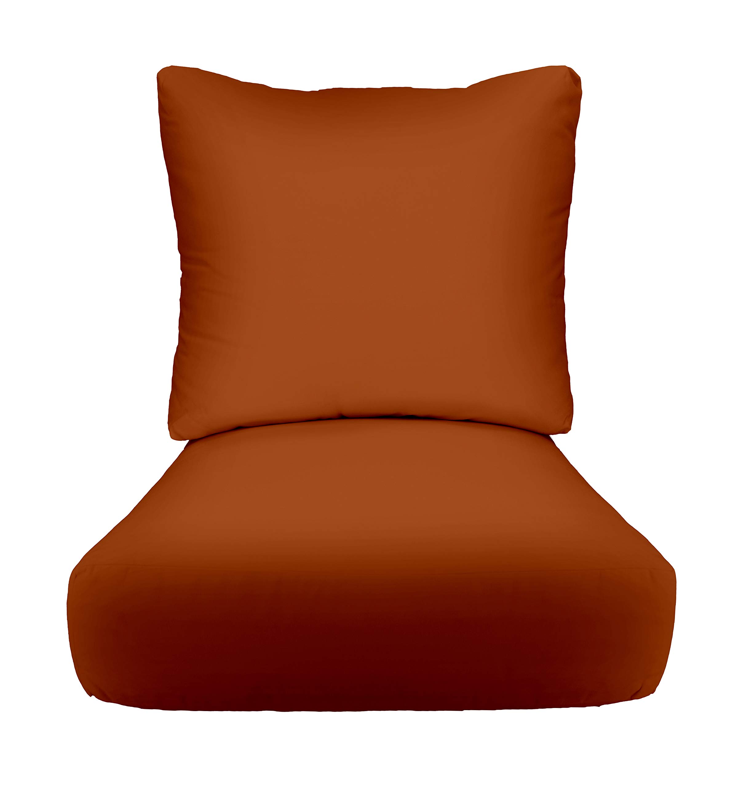 RSH DECOR: Sunbrella Deep Seating Cushion with Pillow Back | 24” x 27” Waterproof Outdoor Chair Cushion Set | Fade & Weather Resistant Performance Fabric | Patio Furniture Cushions for Sofa, Lounge Chair | Perfect for Poolside, Deck, Garden Relaxation
