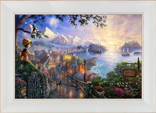 Disney Pinocchio Wishes Upon A Star Personalized Framed Canvas Wall Art - Custom Name & Date - Perfect for Nursery, Kids Room Decor & Gift Ideas