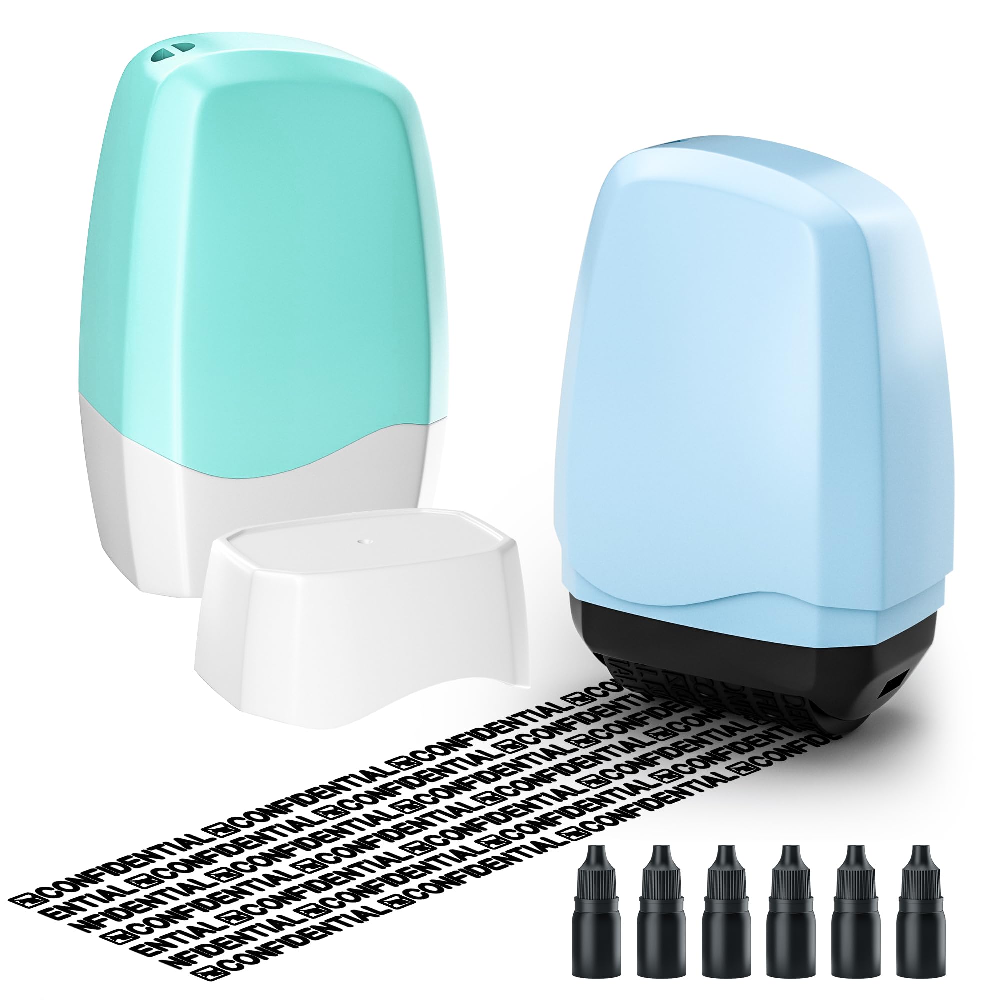 Best Identity Theft Protection Roller Stamp - Self-Inking Privacy Security Stamp for Shredding Documents - Perfect for Mail, Bills, Credit Card Offers & Sensitive Paperwork