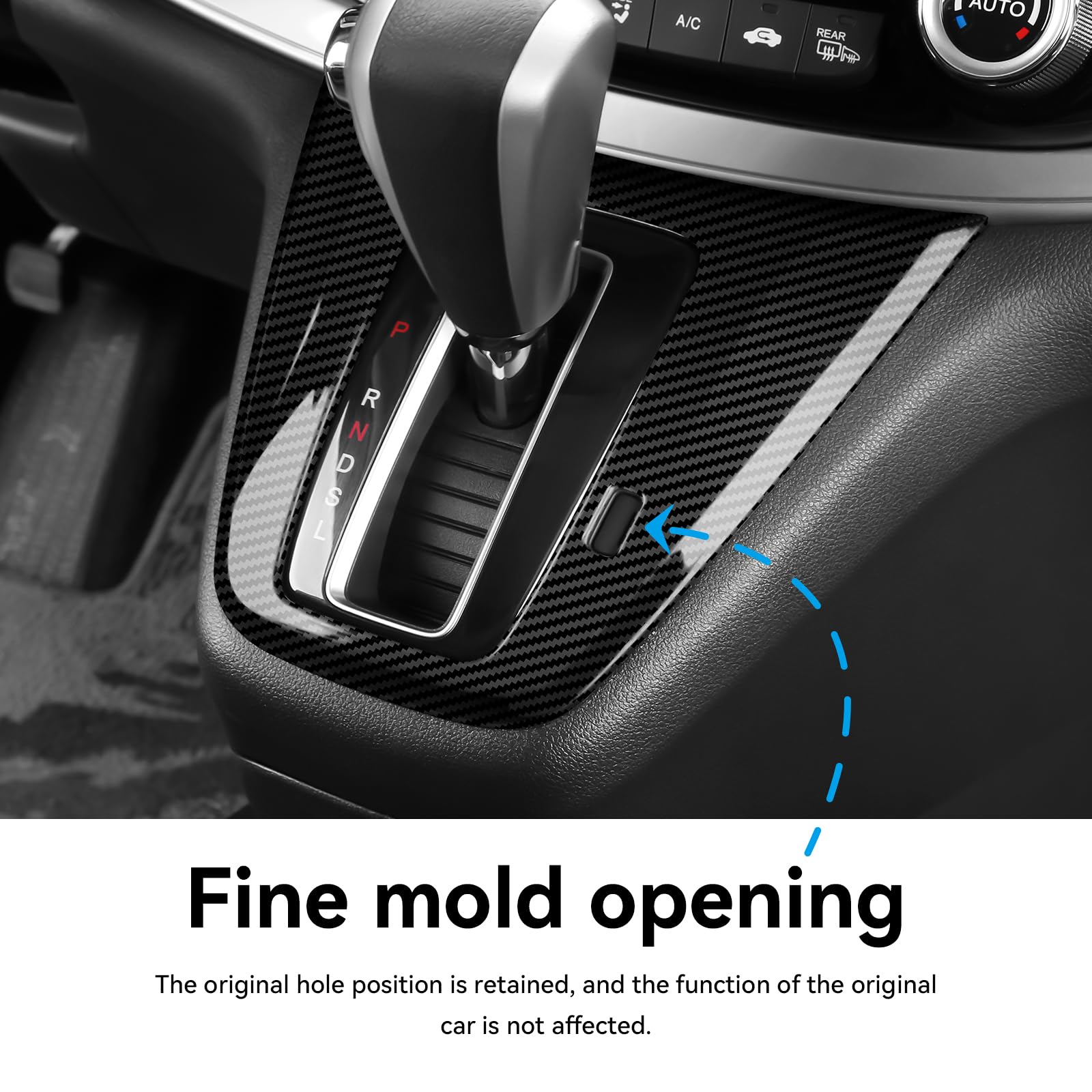 Honda CRV Gear Shift Panel Cover 2012-2016 | Stainless Steel Shift Knob Frame | Carbon Fiber Interior Accessories | Perfect for Car Customization & Interior Upgrade
