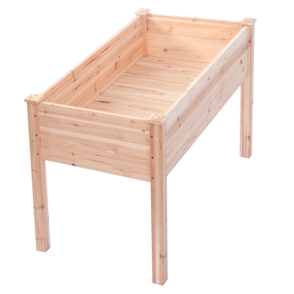Elevated Wooden Raised Garden Bed Kit - Outdoor Vegetable & Herb Planter Box for Gardening, Patio, Backyard, and Balcony Use