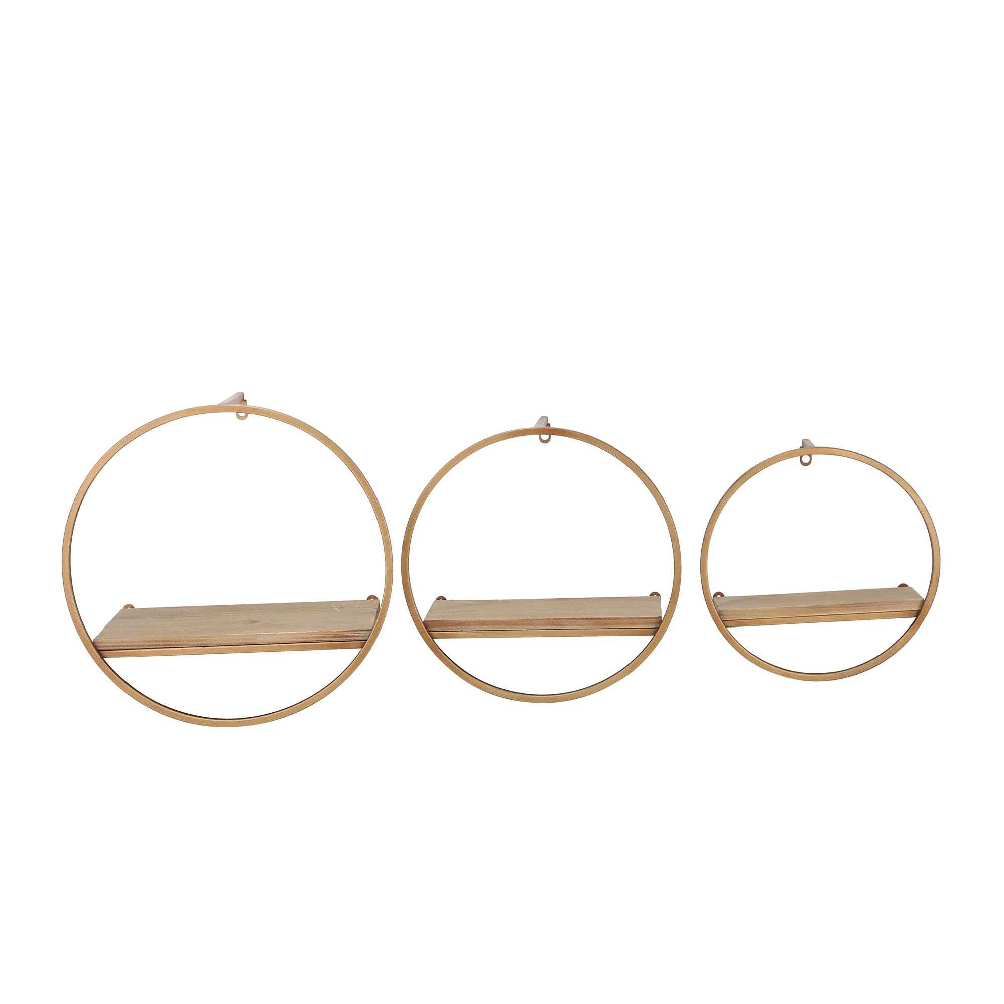 Kingston Living Set of 3 Bronze and Brown Wall Shelves 16