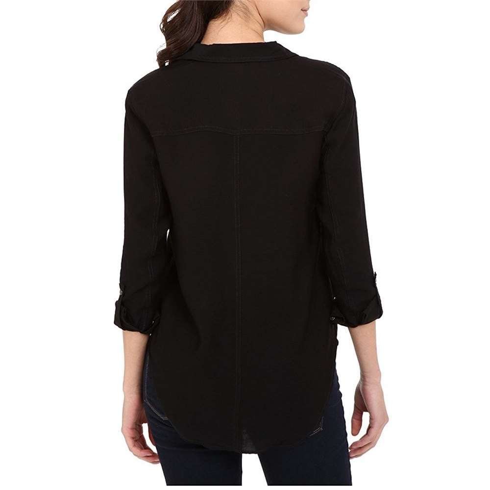 Calvin Klein Jeans Airflow Utility Shirt for Women - Black, Size SM (4-6) | Breathable Casual Shirt for Everyday Wear, Outdoor Activities & Street Style Fashion