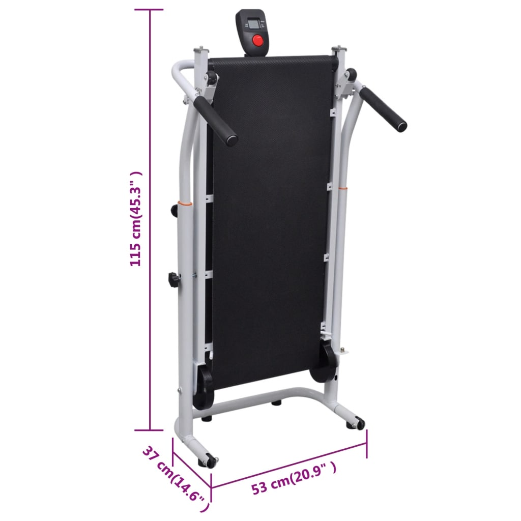 vidaXL Mini Folding Treadmill 93x36cm Black - Compact Home Gym Equipment for Small Spaces & Apartment Workouts