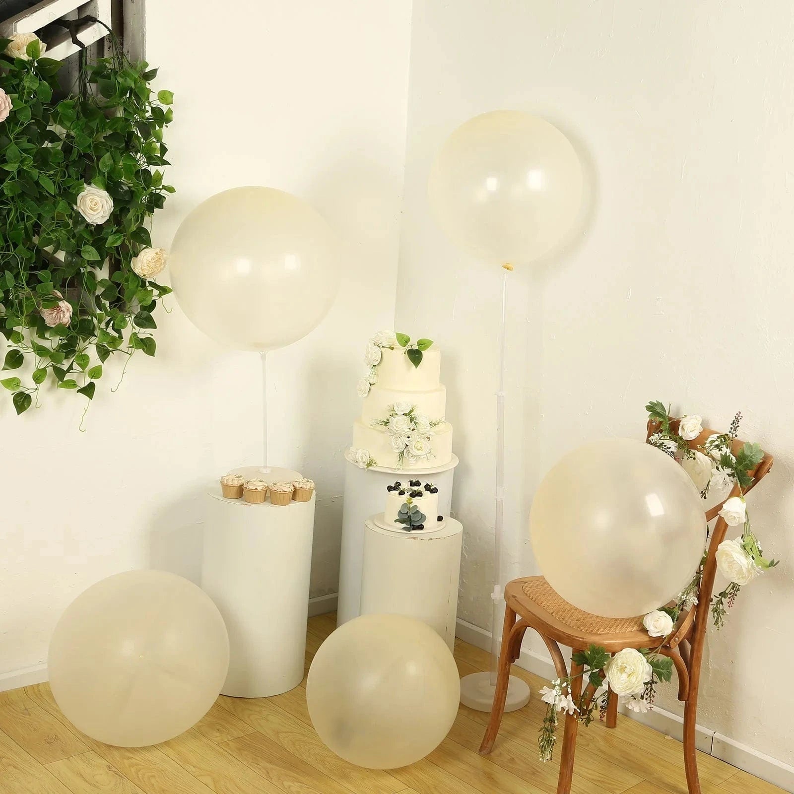 5 Pack Shiny Pearl Biodegradable Party Balloons - Eco-Friendly Wedding, Birthday & Baby Shower Decorations for Sustainable Celebrations