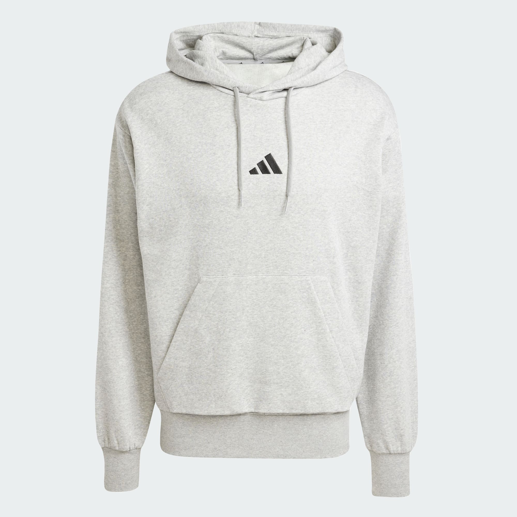 Adidas Men's FeelCozy Fleece Hoodie - Grey | Soft & Warm Pullover for Casual Wear, Gym & Outdoor Activities