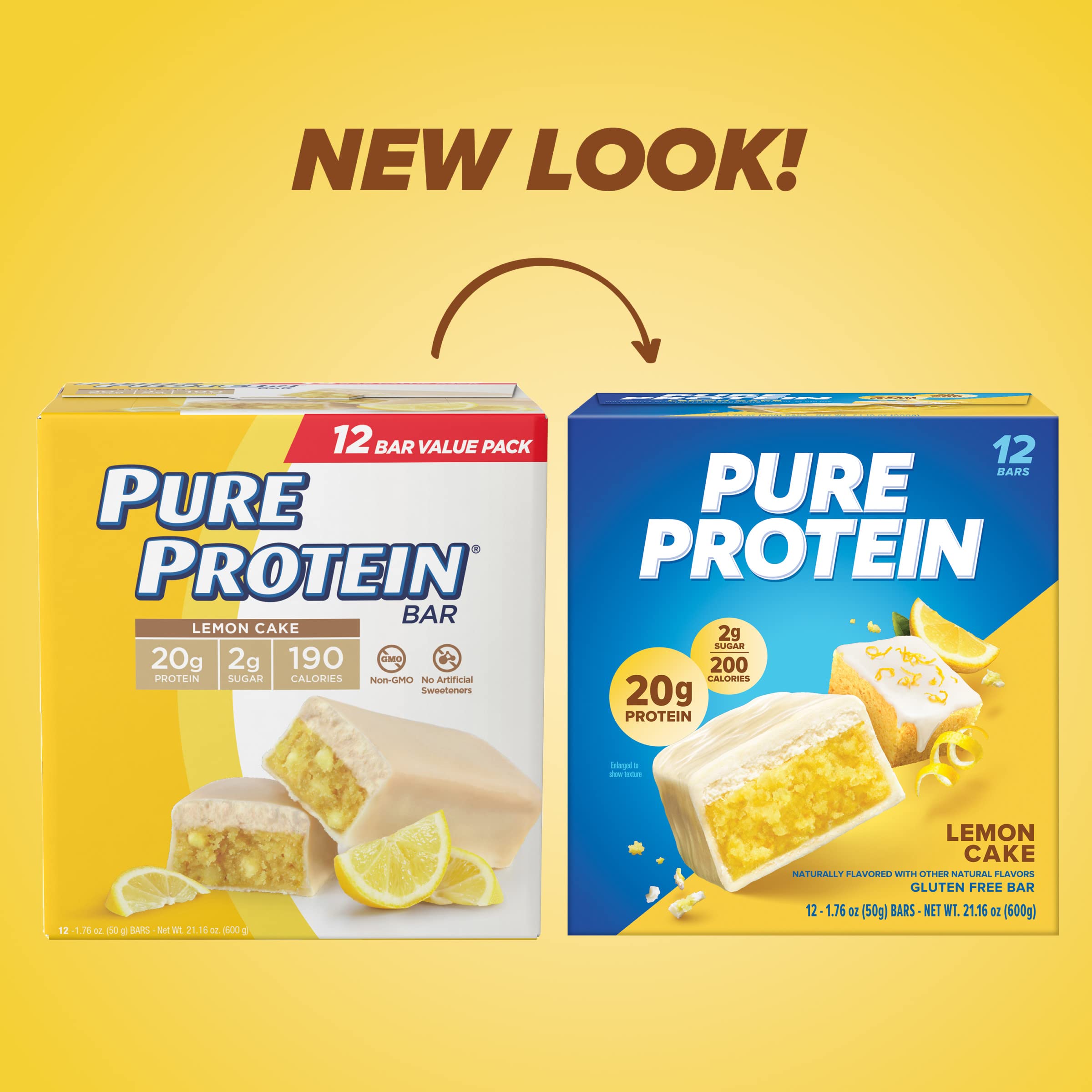 Pure Protein Bars - High Protein Lemon Cake Snacks for Energy & Fitness
